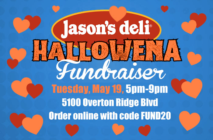 Jason’s Deli HalloWENA fundraiser graphic with date, time, location, and online order code